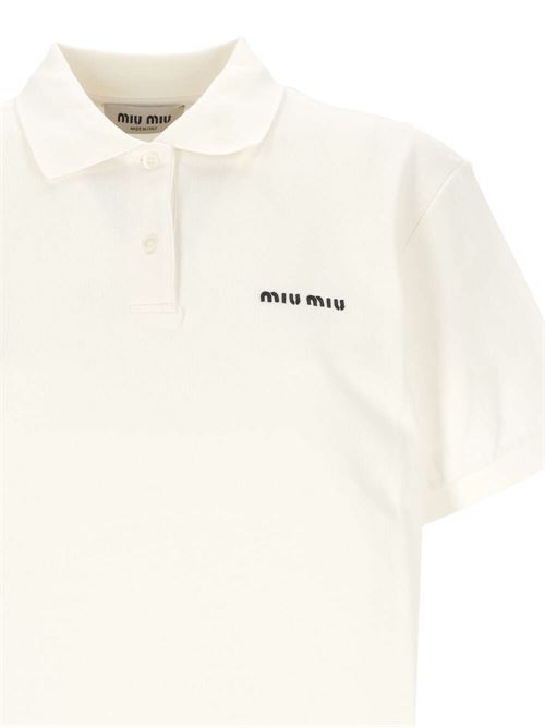 Polo in piquet di cotone Miu Miu | MJN535S-OOO14RWF0009